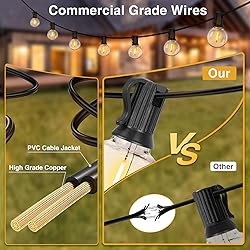 ZJOJO Solar Outdoor String Lights 35FT G40 Globe