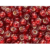 Miyuki Round Seed Beads Size 6/0 20g Silver Lined Ruby
