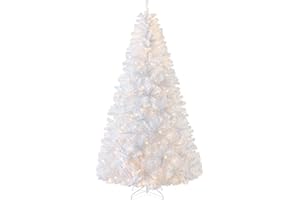 Best Choice Products White Christmas Tree 6ft Pre-Lit Artificial Pine Tree Premium Holiday Decoration w/Warm White Lights, Stand, Easy Assembly