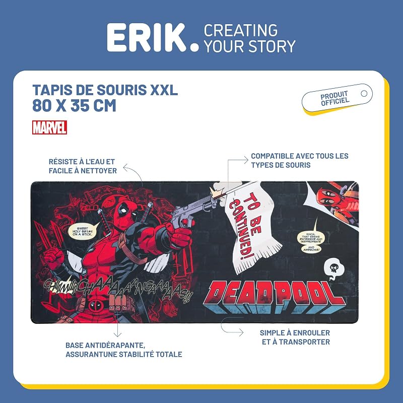 | Tapis de Souris XL Marvel Deadpool | sous-Main Bureau