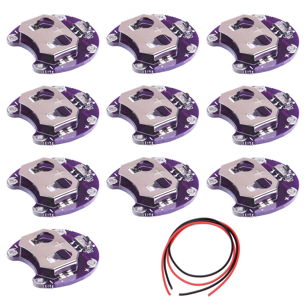 Youmile 10PACK Coin Cell Battery Holder Lilypad CR2032 Battery Mount Module for Arduino Small Slide Switch Board DIY Kit