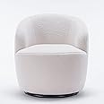HomVent Living Room Chair Accent Chair Reading Chair with Padded Round Back,Swivel Teddy Armchair with Metal Base,360 Degree Swivel Arm Chair for Leisuretime/Nursery