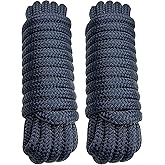PACTHSD 2 Pack 5/8 Inch x 15 ft Dock Lines - Marine Grade Nylon Boat Rope with 15" Eye for Docking & Mooring, Double Braided Boat Lines Marine Rope, Navy Blue Boating Accessories