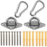 Heavy Duty Hammock Hanging Kit Pad Eye Plates Staple Ring Hook,Ceiling Wall Mount Anchor Hooks Hanger for Swing Chair Suspension - Shade Sail Hardware for Outdoor Indoor Activity(Stainless Steel)