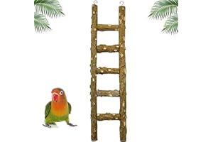 FBIRDY Natural Wooden Bird Ladder Bird Climbing Chewing Toys for Cage Parakeets Cockatiels Parrots and Small to Medium Birds (1 Pcs)