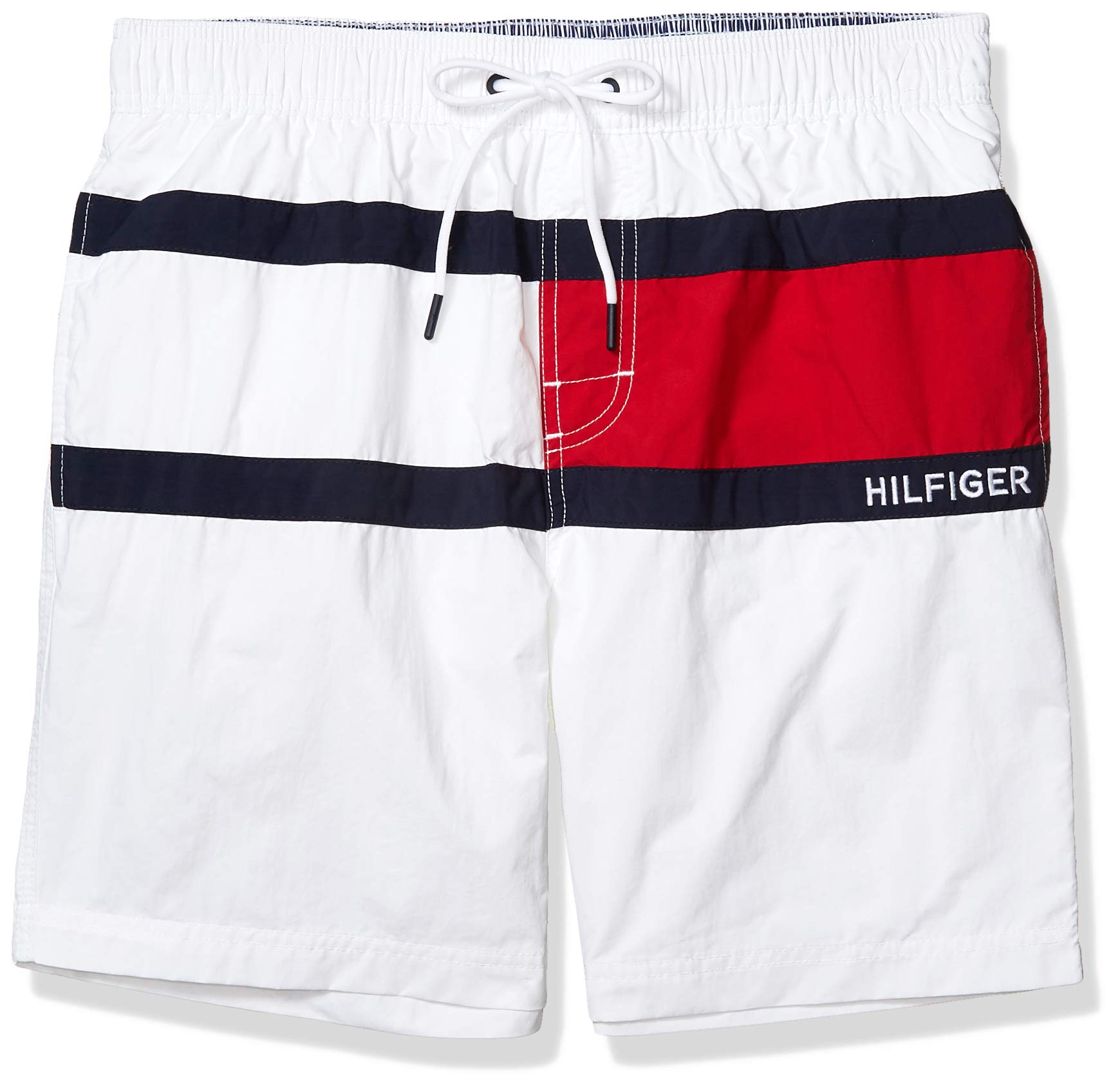 Photo 1 of Tommy Hilfiger Mens 7" Th Flag Swim Trunks, White, Medium US
