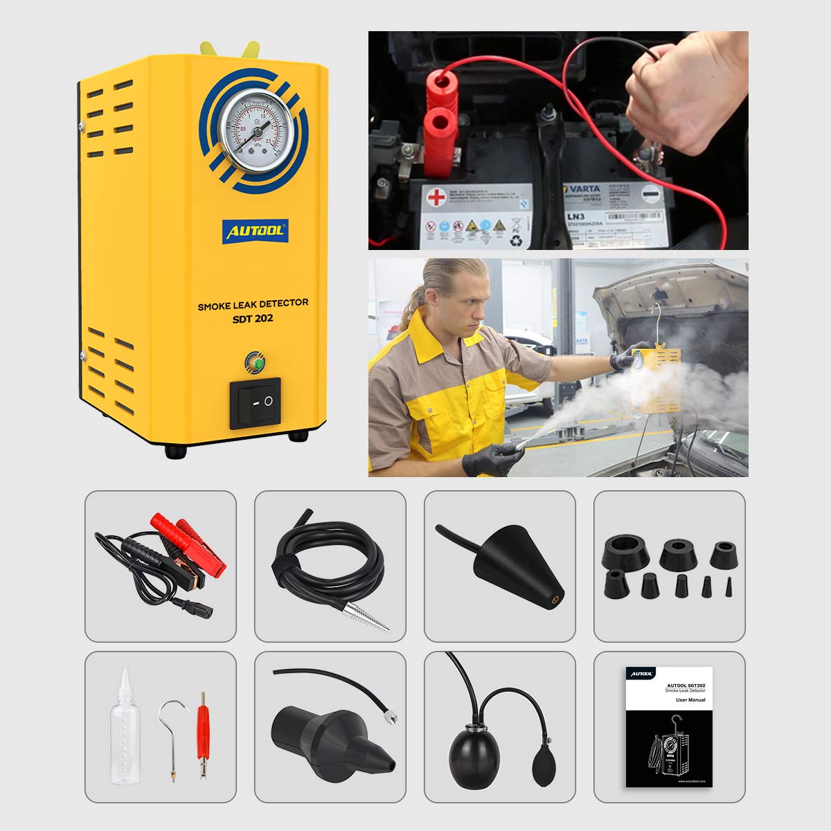 Buy AUTOOL SDT202 12V Automotive EVAP Tester Detectors Cars PIPE Leak