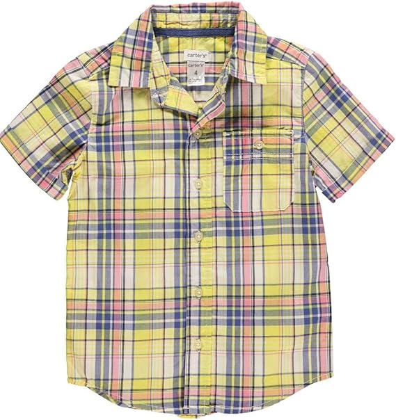Carter's Little Boys' Plaid Button Down Shirt (Toddler/Kids) Yellow