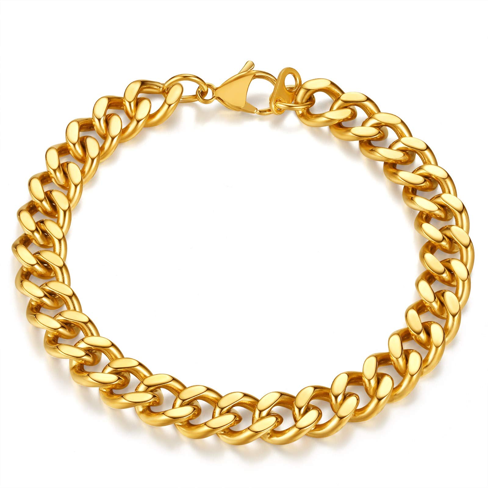 FindChic Gold Cuban Link Bracelet Chains Stainless Steel Bracelets