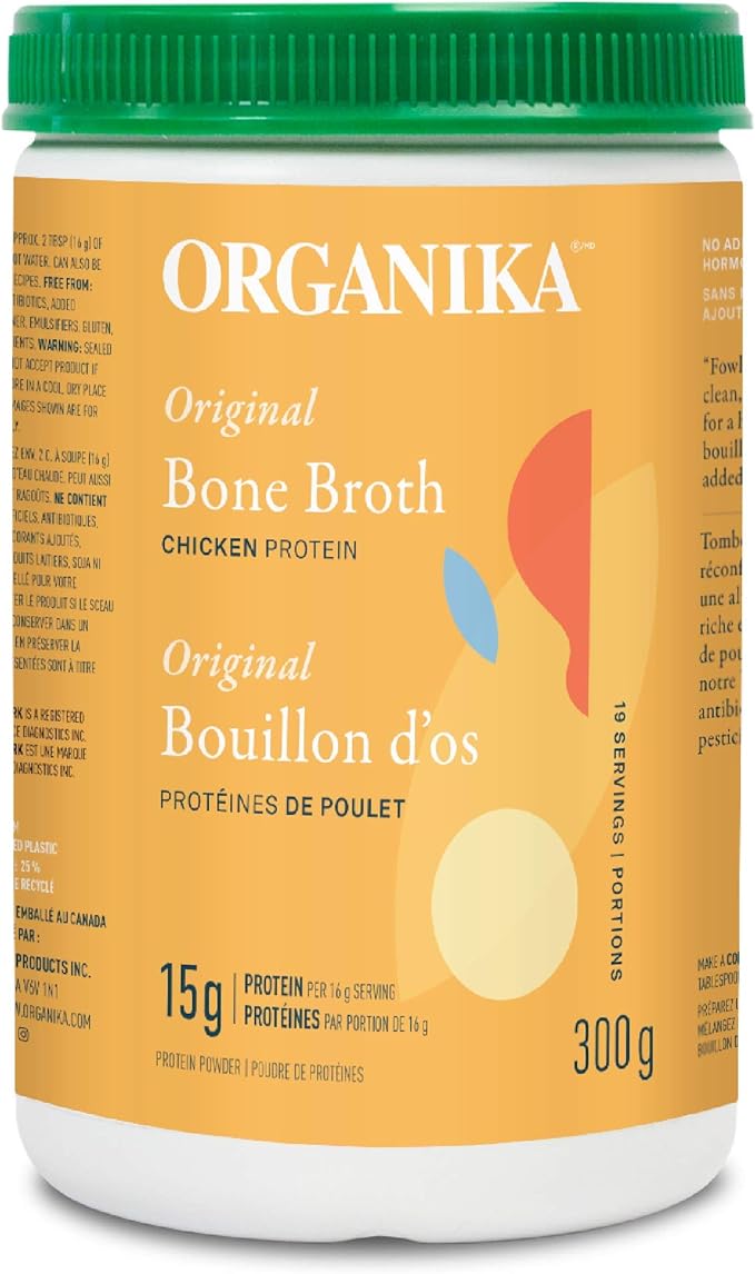 Organika Chicken Bone Broth PowderHigh Protein, No Additives, Cage