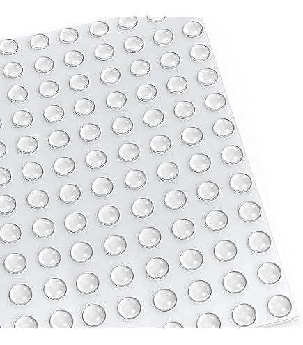 Isolate It! Clear Round Sound Deadening Bumpers – 1/2 X 0.20 Inch, 50 Pack – Cabinet, Furniture Pads