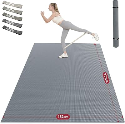 HAPBEAR Large Yoga Mat 183x122cm 8mm Non-Slip Ultra Durable Home Gym