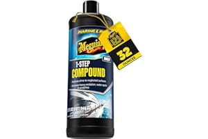 MEGUIAR'S Meguiar’s Marine/RV One Step Compound, M6732, Removes Oxidation, Stains, Scratches, and Water Spots, Restores Color and Shine to Fiberglass Gel Coat Finishes, Christmas Gift Ideas for Car Dads, 32 Oz