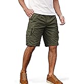 MRTOGENT Mens Cargo Shorts with Multi-Pockets | Elastic Waist Cotton Relaxed Fit | 2026 Casual Hiking Fishing Work