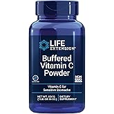 Life Extension Buffered Vitamin C Powder, buffering minerals, calcium, magnesium, potassium & zinc, for sensitive stomachs, gluten free, non-GMO, vegetarian, 454 grams, about 84 servings