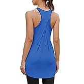 Bestisun Women Workout Athletic Yoga Shirts Loose Fit Racerback Long Tank Tops