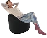 BeanLazy Larger Bean Bag Black - Premium Cotton, Teardrop Shape view 3