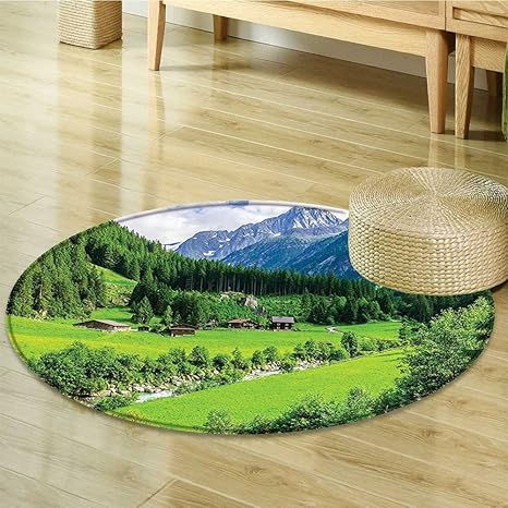 Amazon Com Area Silky Smooth Rugs Alpine With Meadow Cottages And
