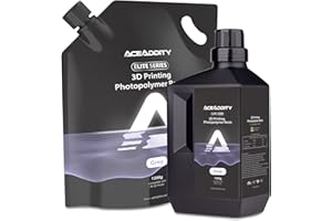 Aceaddity Elite Series 3D Printer Resin 405nm Photopolymer Resin LCD/DLP UV-Curing High Precision 3D Printing Liquid Compatible with 8k 3D Printer (Grey, 1000g+1200g)