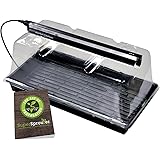 Super Sprouter Deluxe Propagation Kit Includes 7" Ultra Clear Humidity Dome, Double Thick 10" x 20" Tray, 18" T5 Grow Light &