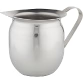 Winco Stainless Steel Bell Creamer, 8-Ounce, Medium | Stainless, Bell shape, Great for Cream, Coffee Service and Table Service