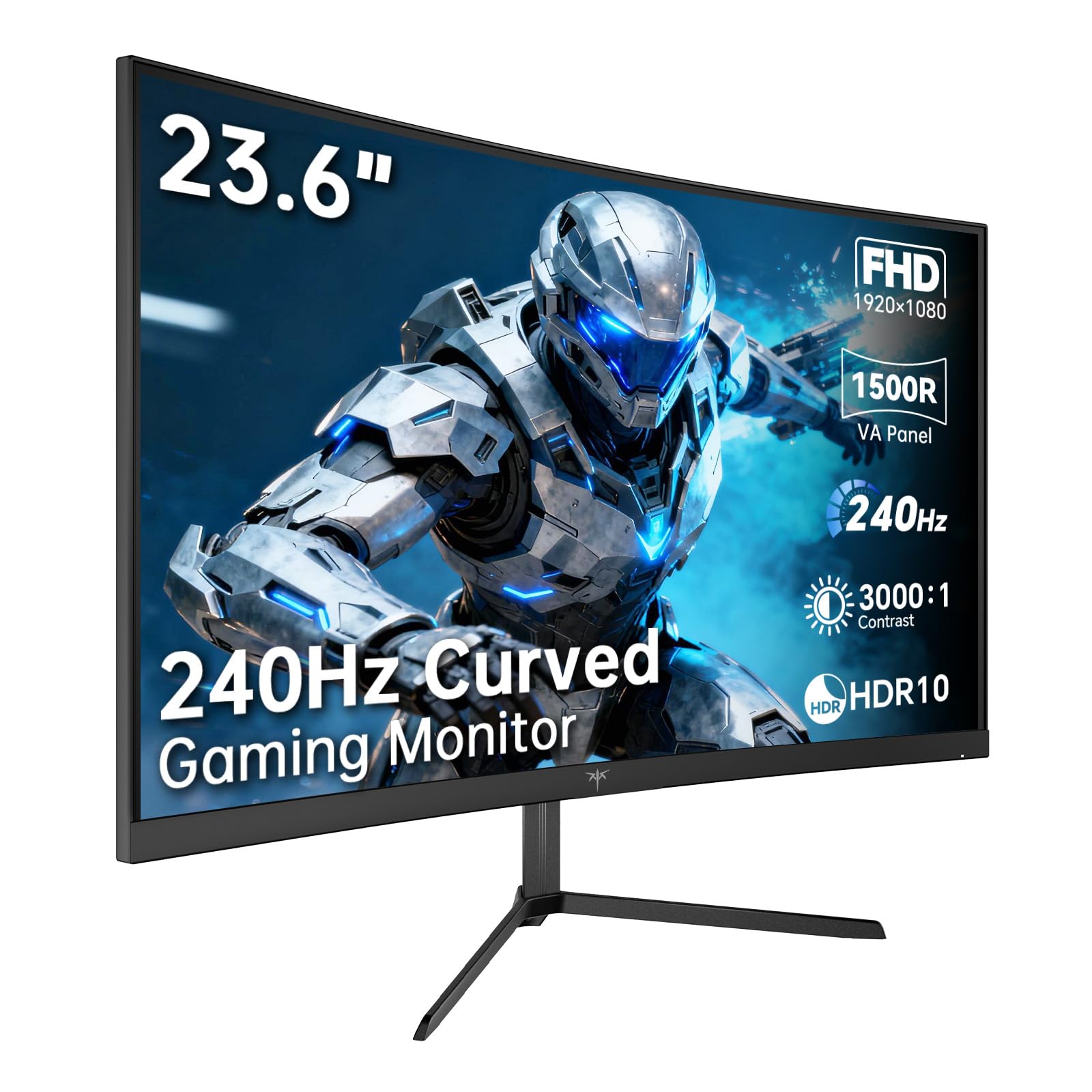 KTC 24 Inch 240Hz Curved Gaming Monitor, FHD 1080p 1500R 1ms Computer Monitor, Adaptive Sync, 3000:1 Contrast, HDR Support, HDMI 2.0 & DP 1.4, Low Blue Light, Tilt, VESA, H24S17P Image