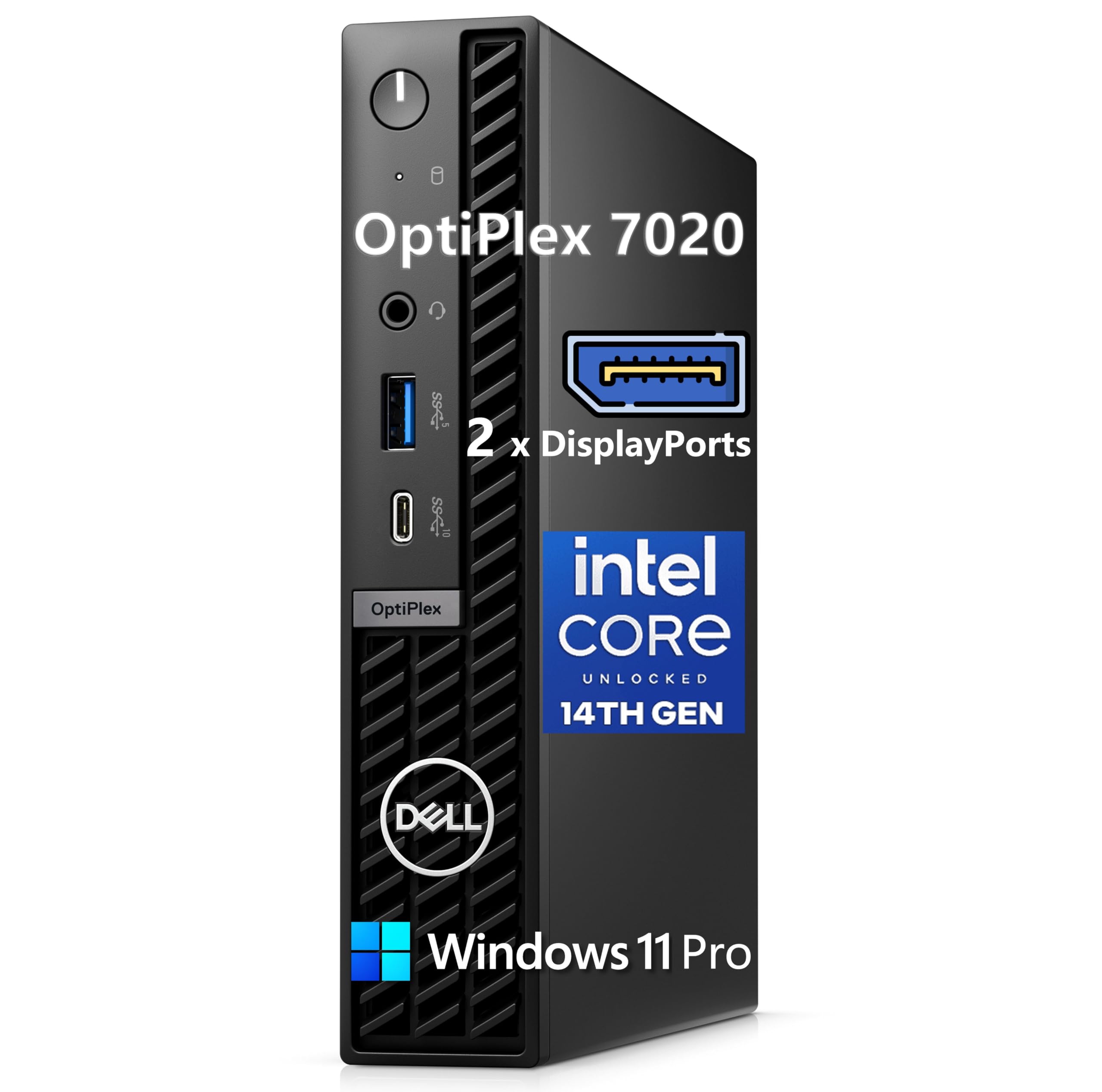 Dell OptiPlex 7020 7000 MFF Mini PC Desktop Computer for Business, 14th Gen Intel Core i3-14100T, 16GB DDR5 RAM, 1TB PCIe SSD, WiFi 6E, RJ-45, DisplayPort, HDMI, Type-C, Windows 11 Pro Image