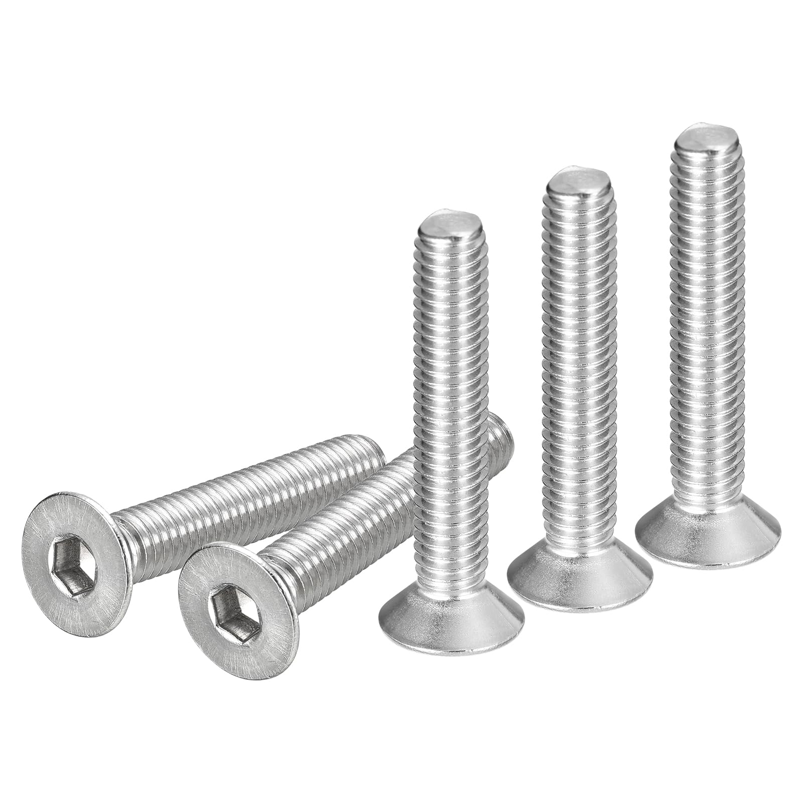 DTGN M6-1 x 35mm Flat Head Socket Cap Screws, 25 Pack 304 Stainless Steel Hex Socket Flat Head Screws, Full Thread, Countersunk Bolts