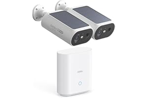 AOSU Solar Security Cameras Wireless Outdoor, 2 Cam-Kit, No Monthly Fees, Local Storage, Home Security Cameras System with In