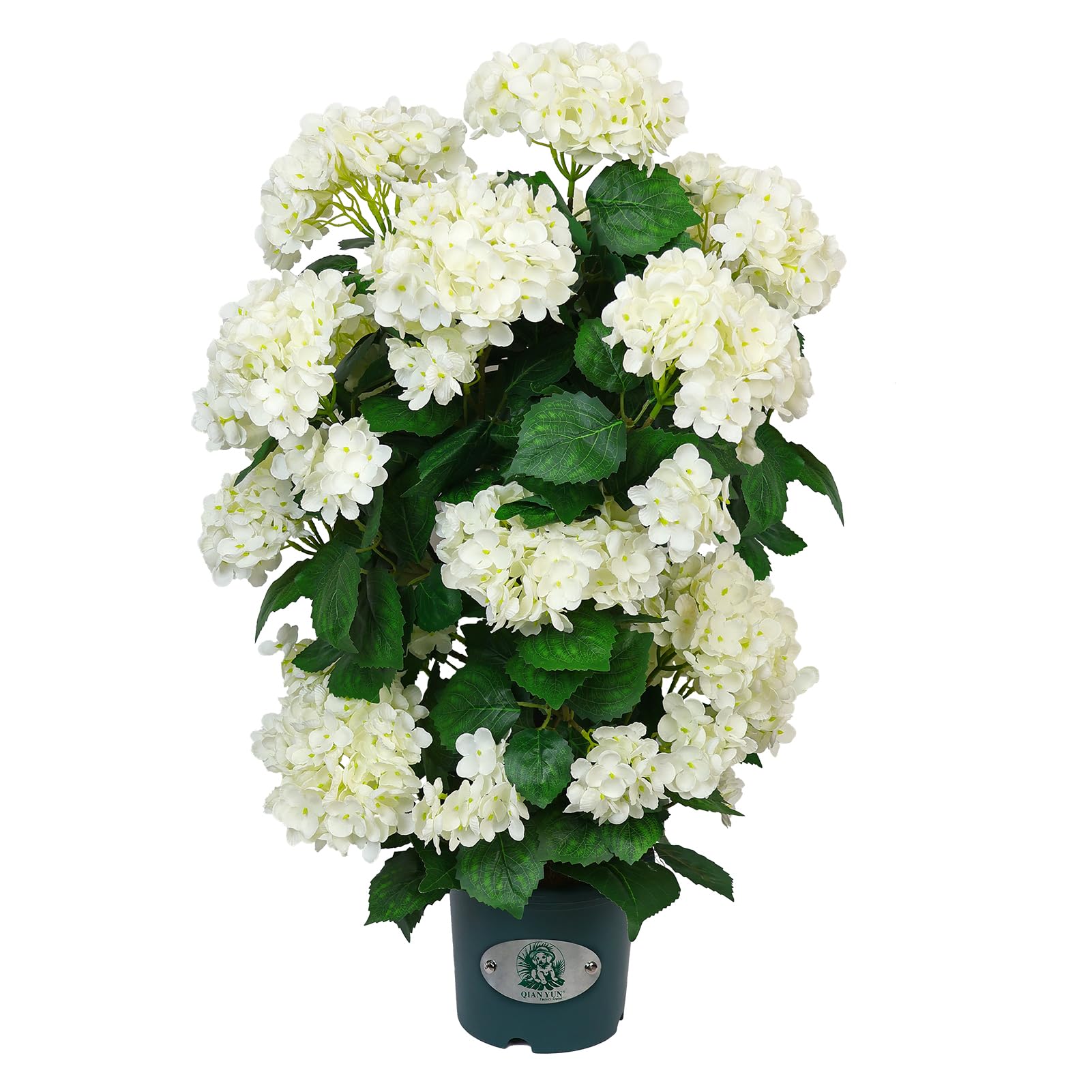Photo 1 of 30’’ Artificial Hydrangea Tree with White Flowers, Faux Hydrangea Tree in Pot for Indoor & Outdoor Decor, UV Resistant Fake Plant for Home, Porch, or Office Decoration (1, White)