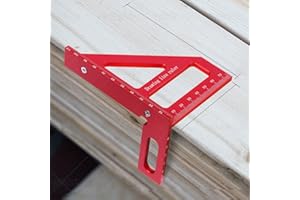 SANPIEK 3D Multi-Angle Measuring Ruler, 45/90 Degree Aluminum Alloy Carpenter Square & Miter Triangle Ruler, High Precision Woodworking Protractor Tools for Engineers, Carpenters & Construction Professionals