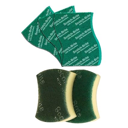 Scotch-Brite Scrub Sponge Large (Pack of 2) and Scrub Pad Large (Pack of 3)