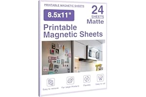 BEST CHOICE MAGNETS Printable Magnetic Sheets 8.5x11 Inches Matte Magnet Paper Sheet 24 Pcs Non Adhesive Magnetic Paper for Inkjet Printers, Flexible Magnet Photos for DIY Crafts