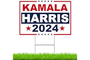 Oligei Kamala Harris 2024 Yard Signs, Kamala Harris Yard sign 18" X 12", Kamala Harris Yard Signs 2024 Double Sided Fade Resistant, Take America Back Kamala Signs for Yard Heavy Duty Metal H-Frames