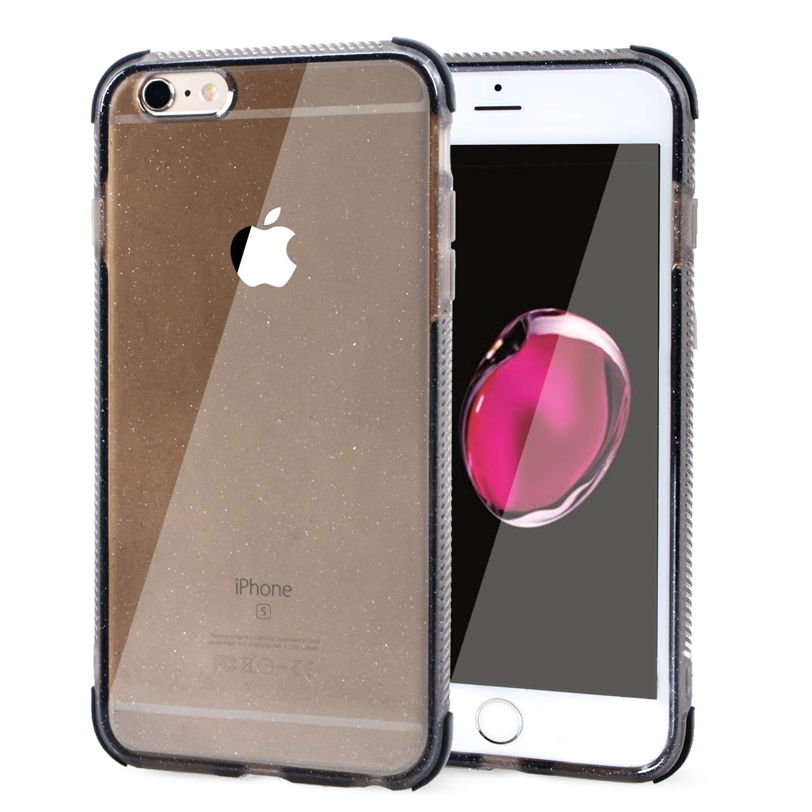 Voilamart iPhone 6 Plus Case, iPhone 6s Plus Case Bling Shiny Cute Pattern Design Sparkle Glitter Anti-Slick/Protective Case for iPhone 6/6s Plus 5.5 Inch, Black