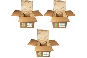 IDL Packaging 12" x 12" x 12" Insulated Shipping Box, 3.6-Gallon Capacity, Pack of 3 - Includes EcoMax™ Thermal-Paper Liners, Absorb Condensation - For Frozen Food, Meat, or Fish