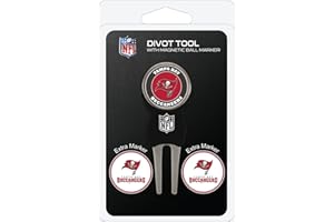 Team Golf NFL Tampa Bay Buccaneers Divot Tool Pack With 3 Golf Ball Markers Divot Tool with 3 Golf Ball Markers Pack, Markers are Removable Magnetic Double-Sided Enamel