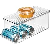 iDesign Soda Can Organizer with Lid for Pantry or Refrigerator - Clear - Made in USA