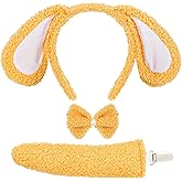 XEPST Floppy Puppy Ears and Tail Set, Animal Puppy Costume Kids Set with Furry Dog Ears Headband and Dog Tail for Animal Costume Cosplay Birthday World Book Day Halloween Fancy Dress Party Supplies