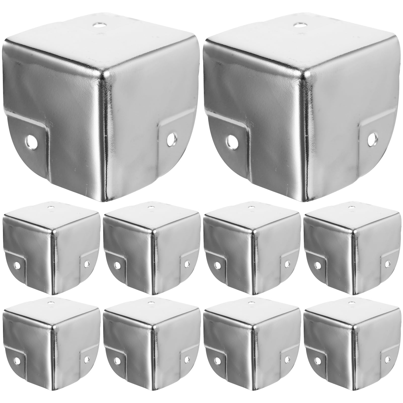 DOITOOL Chrome Corner Protectors 1.6 Inch Decorative Edge Covers Heavy Duty Cabinet Door Corners for Electric Boxes Tool Boxes Furniture