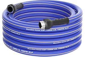 INTEPOLL Garden Hose 50FT x 5/8", Heavy Duty Water Hose, Flexible and Lightweight Kink-Free Garden Hose with Swivel Grip Handle, Hybrid Hose for Outdoor, Yard, Car Wash, Garden