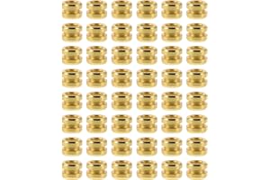 VICASKY Metal Guitar String Ball End Beads 50Pcs Gold for Ukulele and Folk Acoustic Guitar Tailpiece Parts