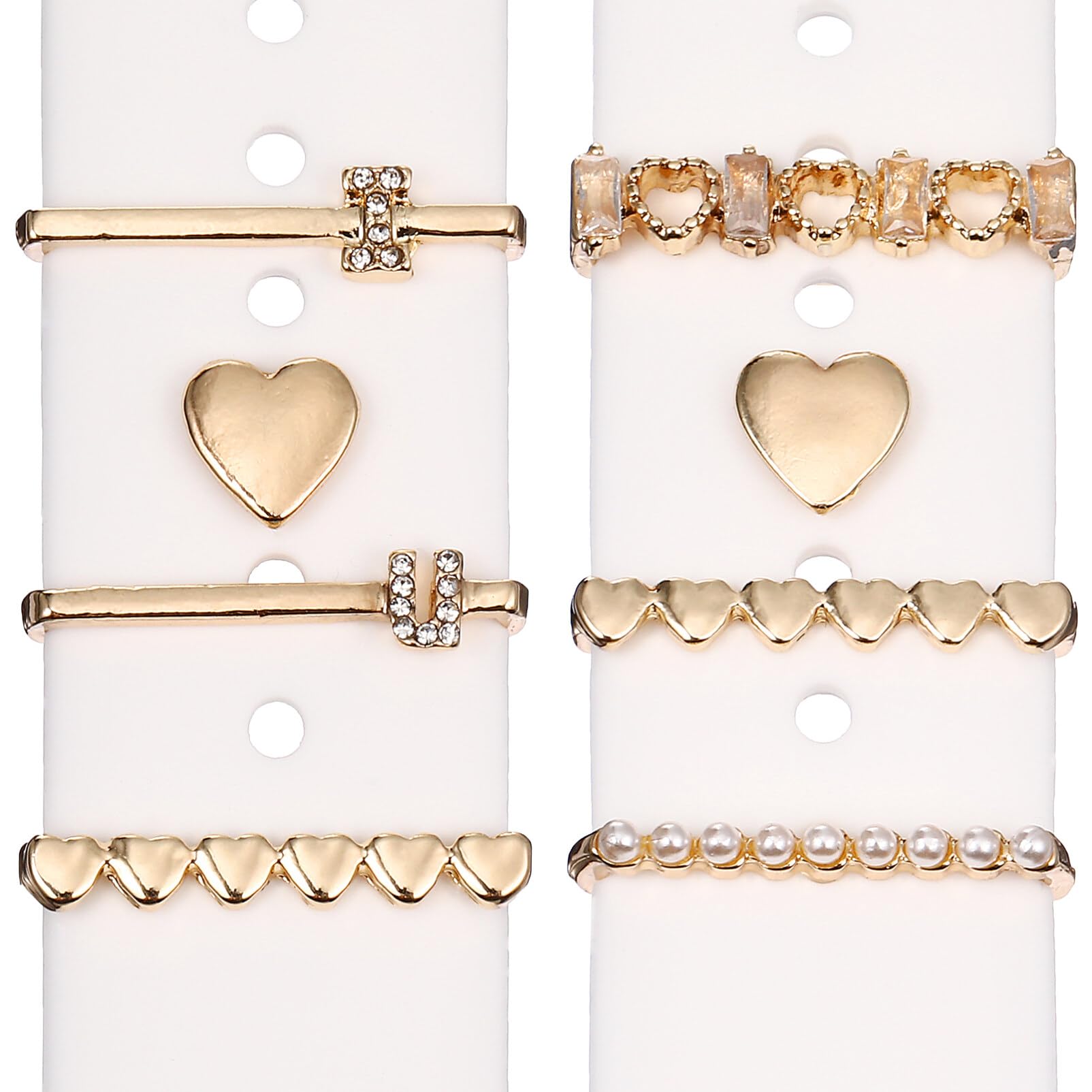 Hemobllo Watch Strap Charms Metal Rings 8 Pcs Decorative Watchband Accessories Compatible with Smartwatch Bands Stylish Metal Loop Jewelry for Personalization