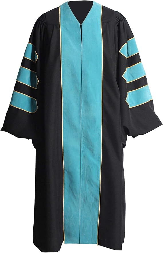 Unisex Deluxe Graduation Doctorate Robe with Gold Piping Available for