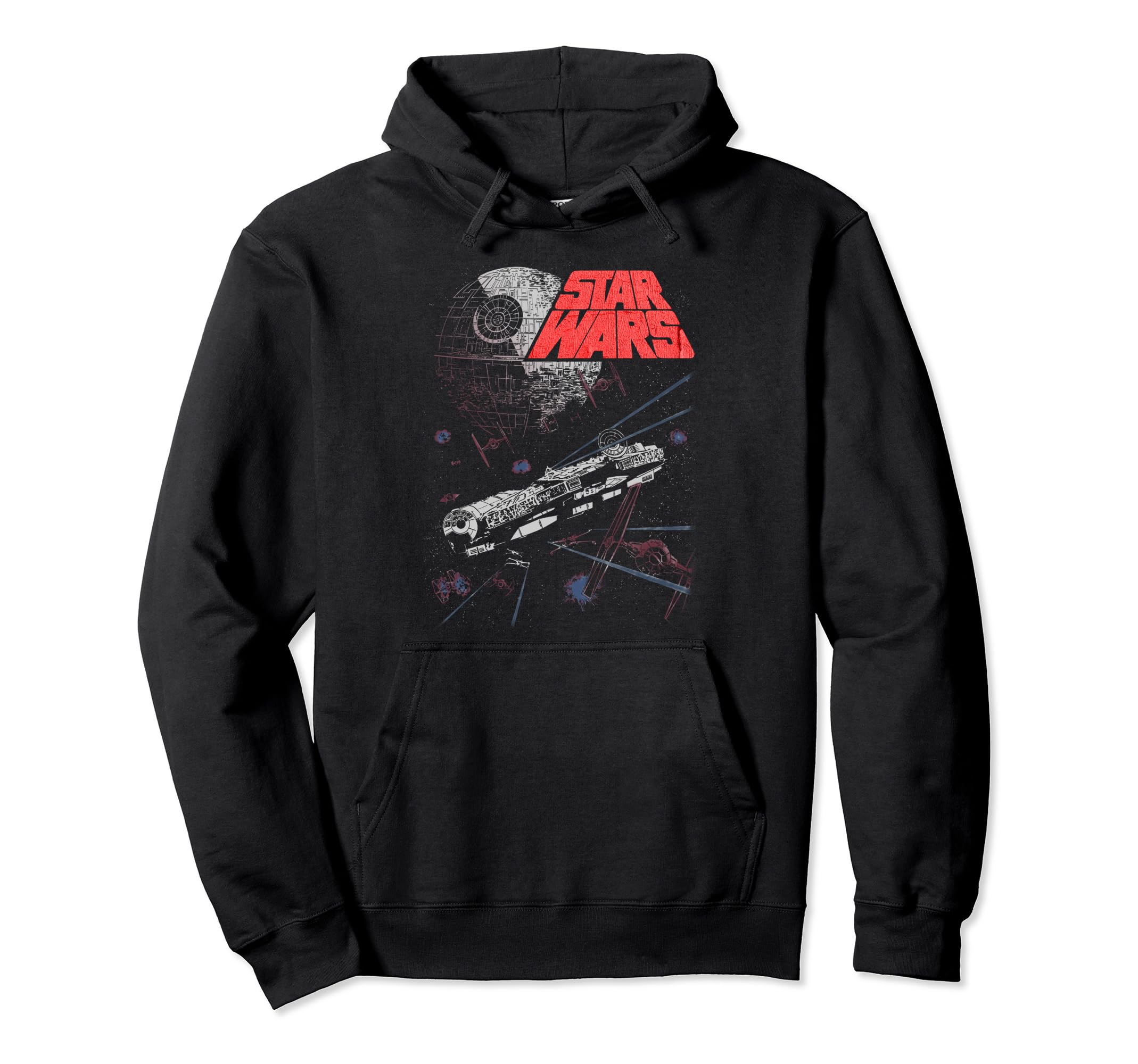 Star Wars Retro Epic Space Battle Falcon Tie Fighter Pullover Hoodie