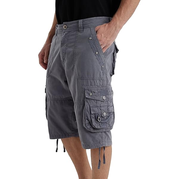 Utcoco Men's Cargo Short Relaxed Fit Multi-Pocket Cotton Cargo Shorts