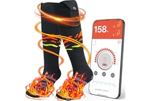LQTTEK Heated Socks,Upgraded 10000mAh Rechargeable Heated Socks for Men Women, Up to 22 Hours,APP Remote Control,Washable Winter Warm Foot Warmer for Outdoor Work Camping Hiking Skiing Cycling