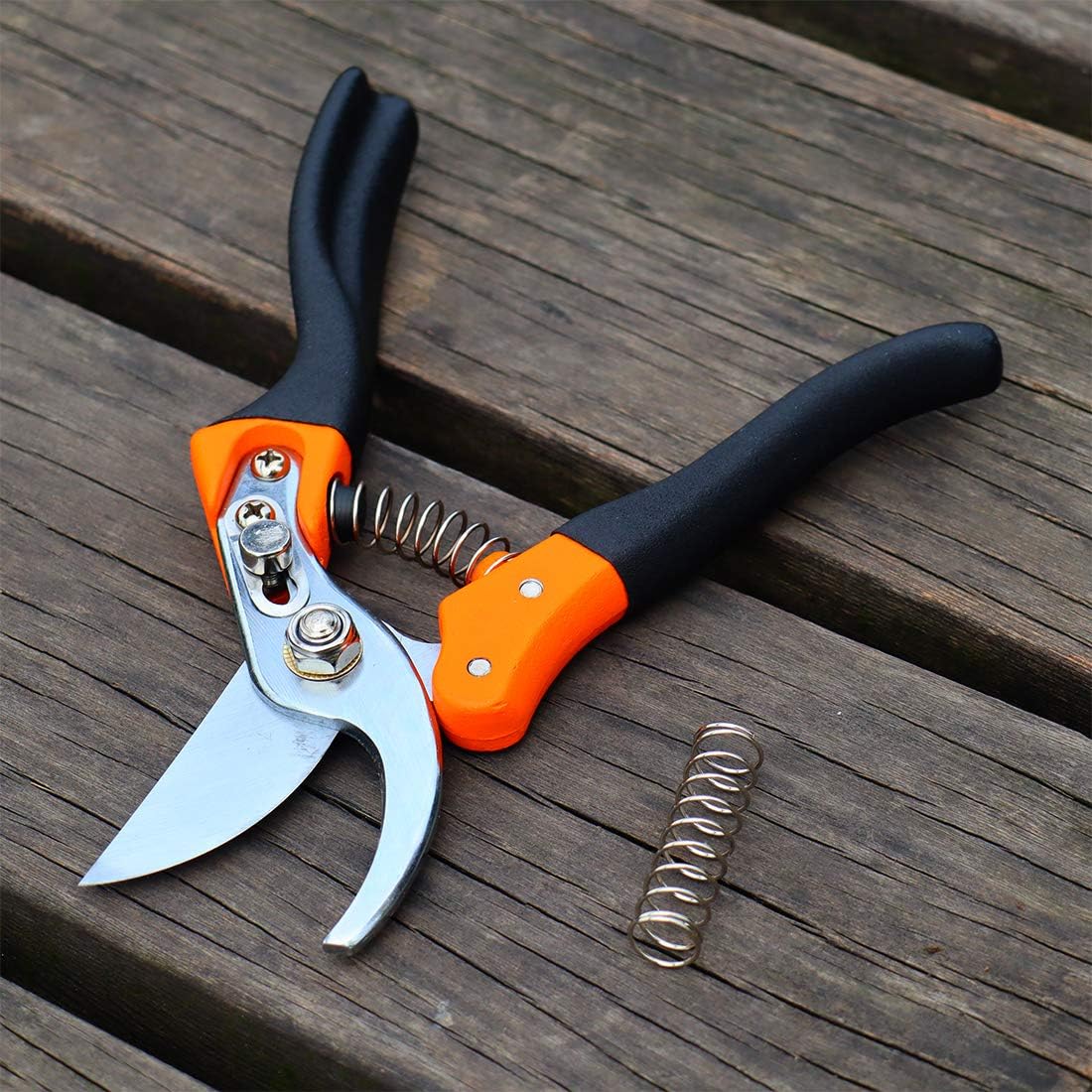 TOOLZYZ Pruning Shears, Hand Pruner with Stainless SK5 Steel Blades 8.6" Tree Trimmers Secateurs, Garden Shears Tools, Clippers for The Garden-Black : Garden & Outdoor