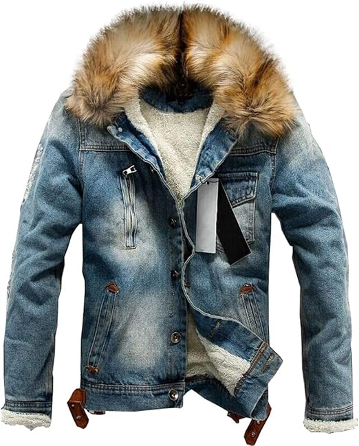 ZH New Men Jeans Jacket and Coats Denim Thick Warm Winter Outwear Amazon.co.uk Clothing