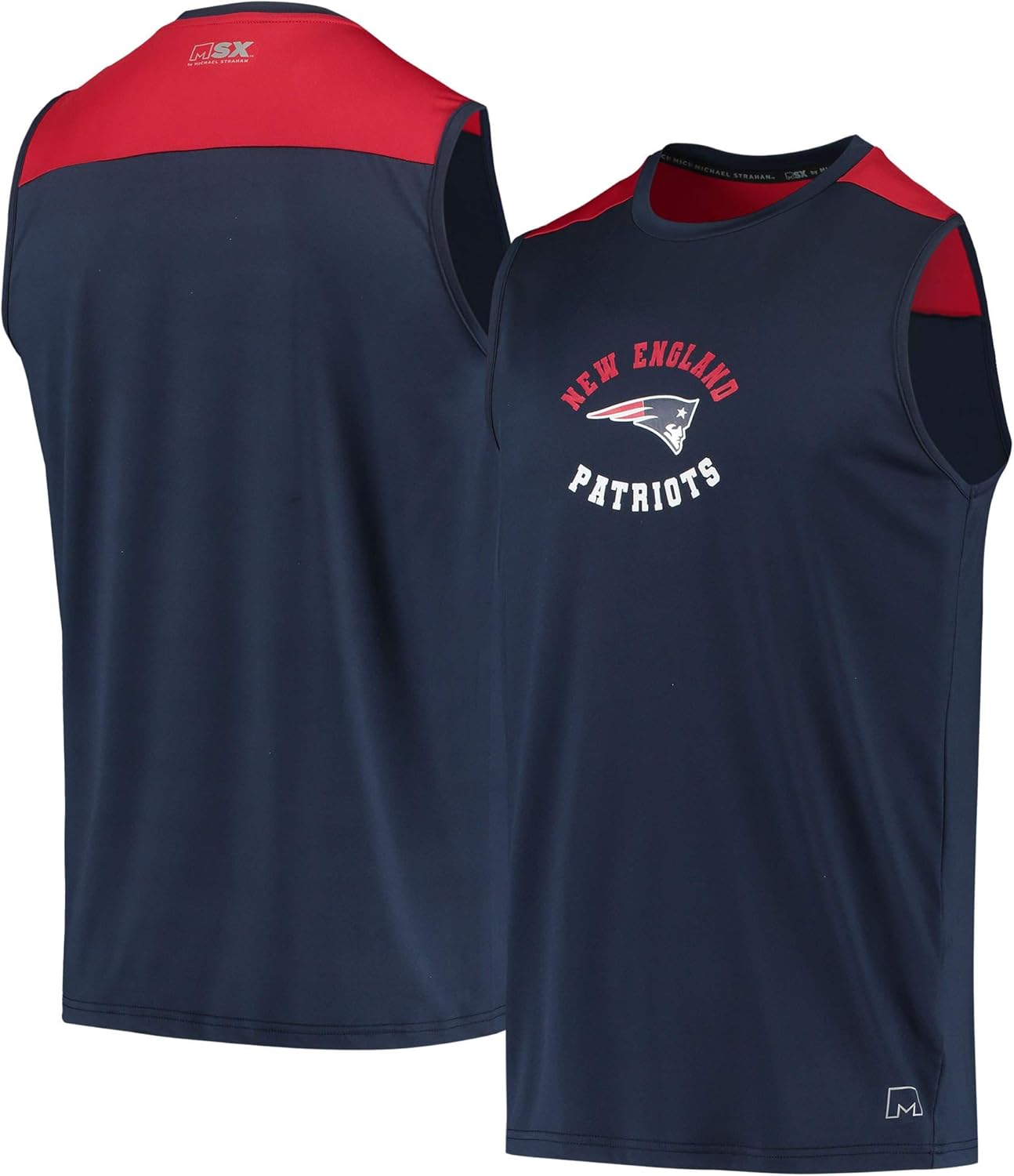 MSX by Michael Strahan Men's Navy/Red New England Patriots Performance Tank Top